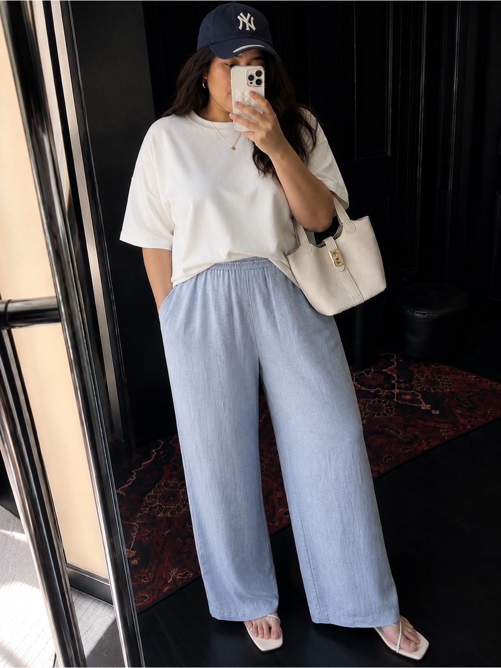 LOU & GREY Linen‎ Blend Pull-On Pants Heather Blue Ankle Leg 26”| Size XL